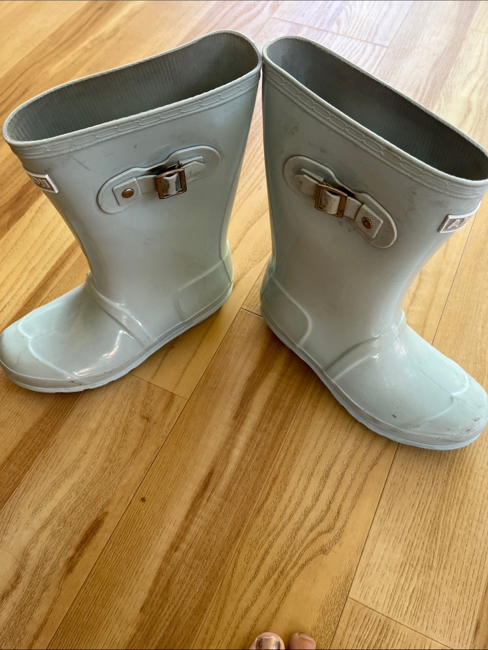 Kids Light Mint Rain Boots with Side Buckle